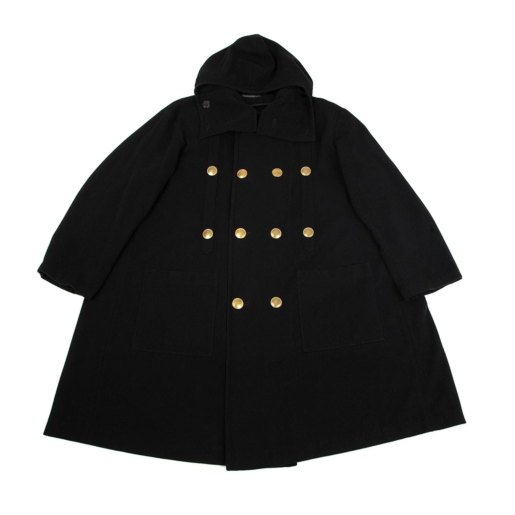 

YOJI OOAK GOLD BUTTON COAT Pure copper button gold button cape woolen coat cashmere jacket