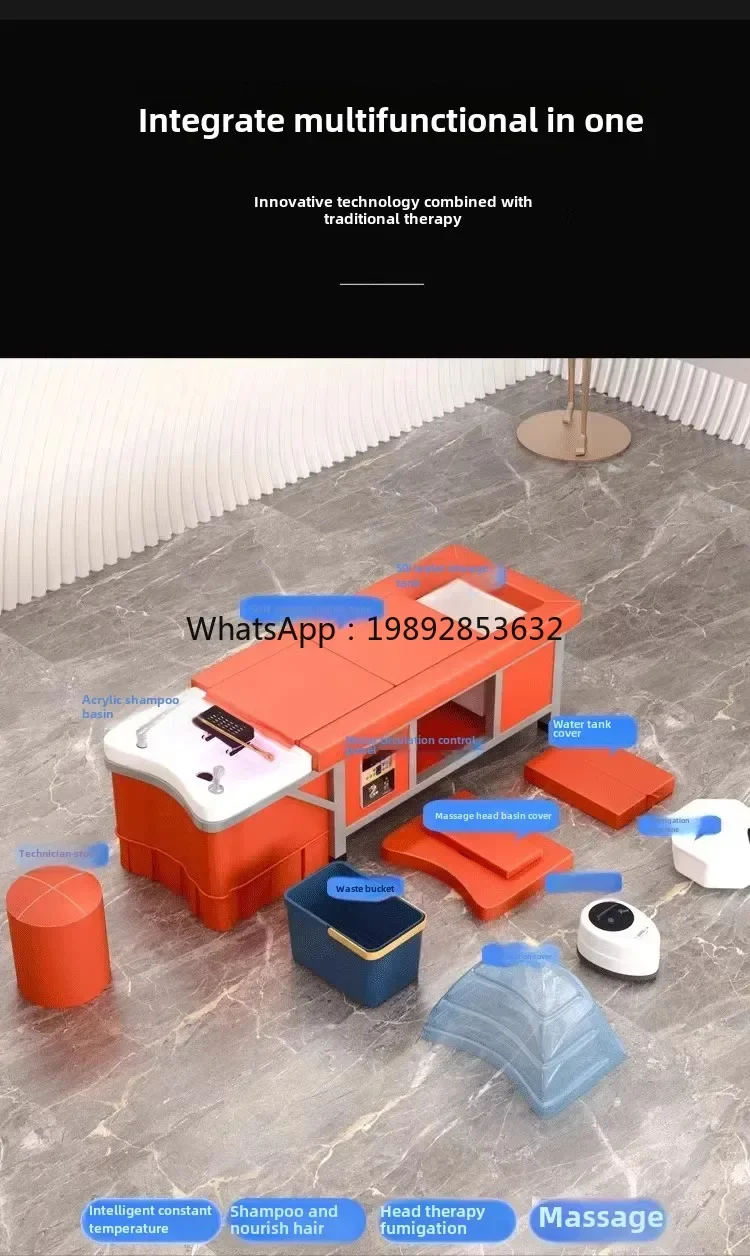 TT Hair treatment bed free of upper and lower water storage type shampoo bed water circulation fumigation beauty salon special