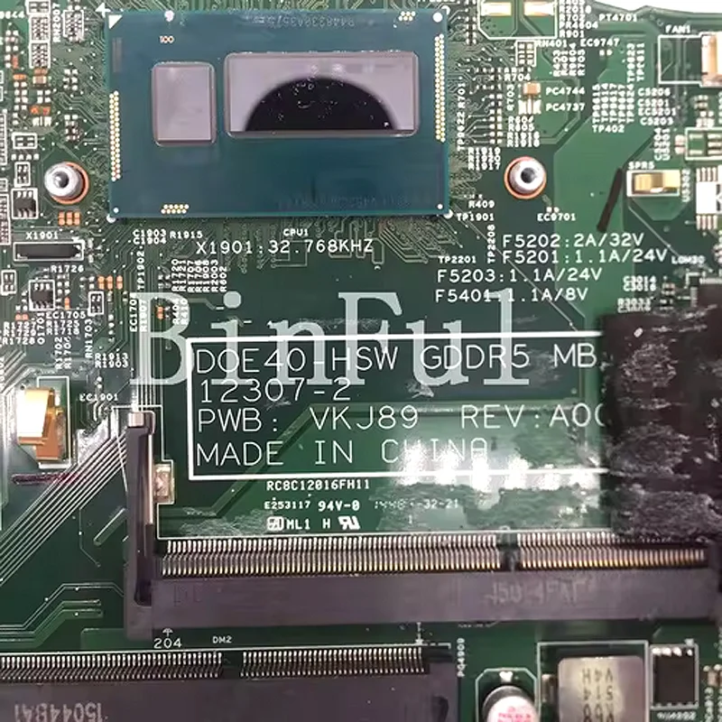 

12307-1 12307-2 Материнская плата для ноутбука Dell Inspiron 3437 5437 с процессором i3 i5 i7 0YGRK4 0Y3JGV 09DJXD