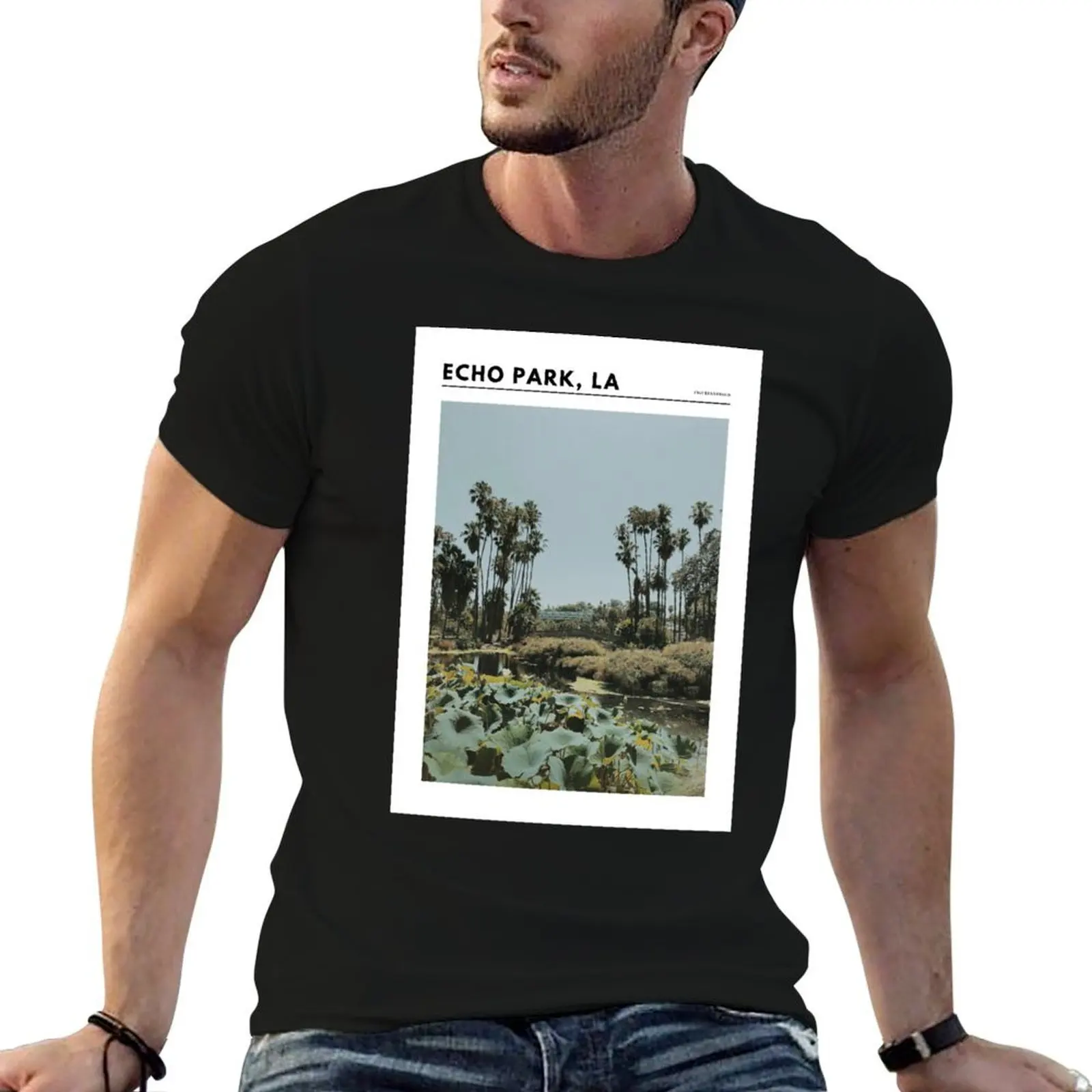 

Echo park Lake T-Shirt men t shirt cotton 100% printed t shirts for man anime t shirts for man T-Shirt