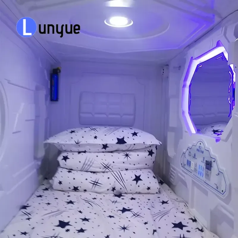 Modern Queen Size Space Saving Hotel Twin Bunk Bed Capsule Beds Sleeping Pods for Compact Living Stylish Design Comfortable
