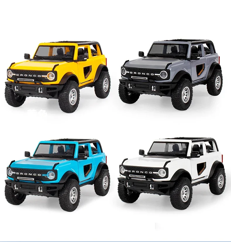 1:32 Ford Bronco Lima SUVโลหะผสมDiecastsของเล่นโลหะของเล่นรถดึงกลับคอลเลกชันของเล่นเด็กของขวัญA465Fashion Ornamen