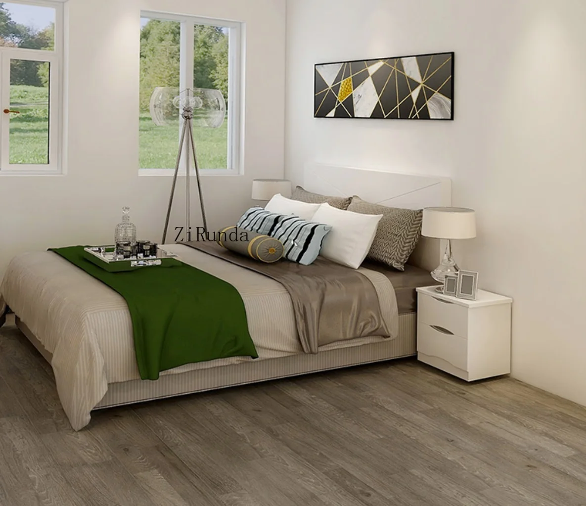 Customized version 10mm smooth MDF kitchen laminate flooring, fire and non-slip flooring