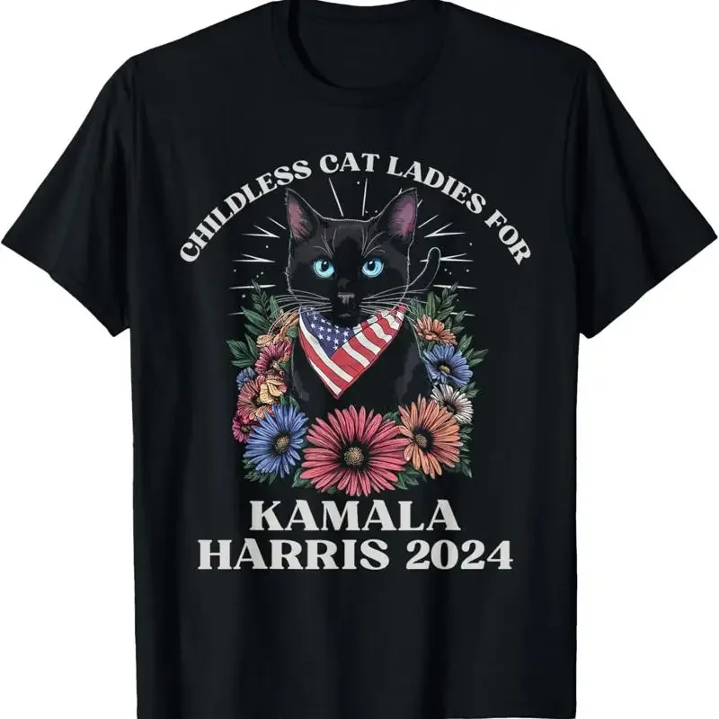 Vintage Childless Cat Ladies For Kamala Harris 2024 Election T Shirt
