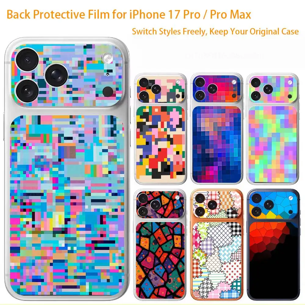 

Цветная защитная пленка с сетчатым узором для iPhone 17 Pro/Max, наклейка для защиты задней рамки и камеры (не чехол)