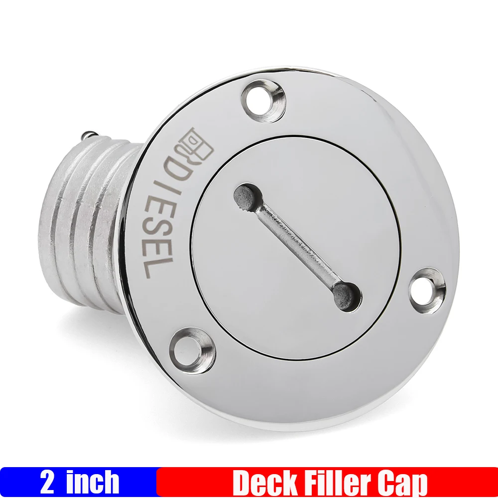 NEW 316 Stainless Steel Deck Filler Key Cap 50mm Deck Filler Caps GAS DIESEL FUEL WASTE WATER Marine Boat Yacht Customized