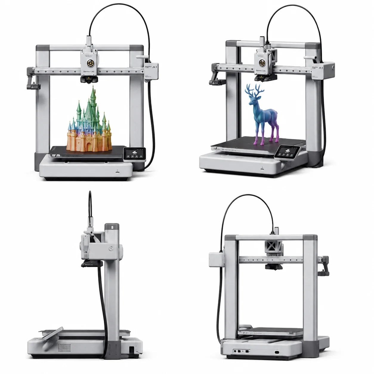 A1 Combo Fully Automatic Industrial-Grade 3D High-Speed Multicolor FDM PLA 3D Printer with Leveling Function, New