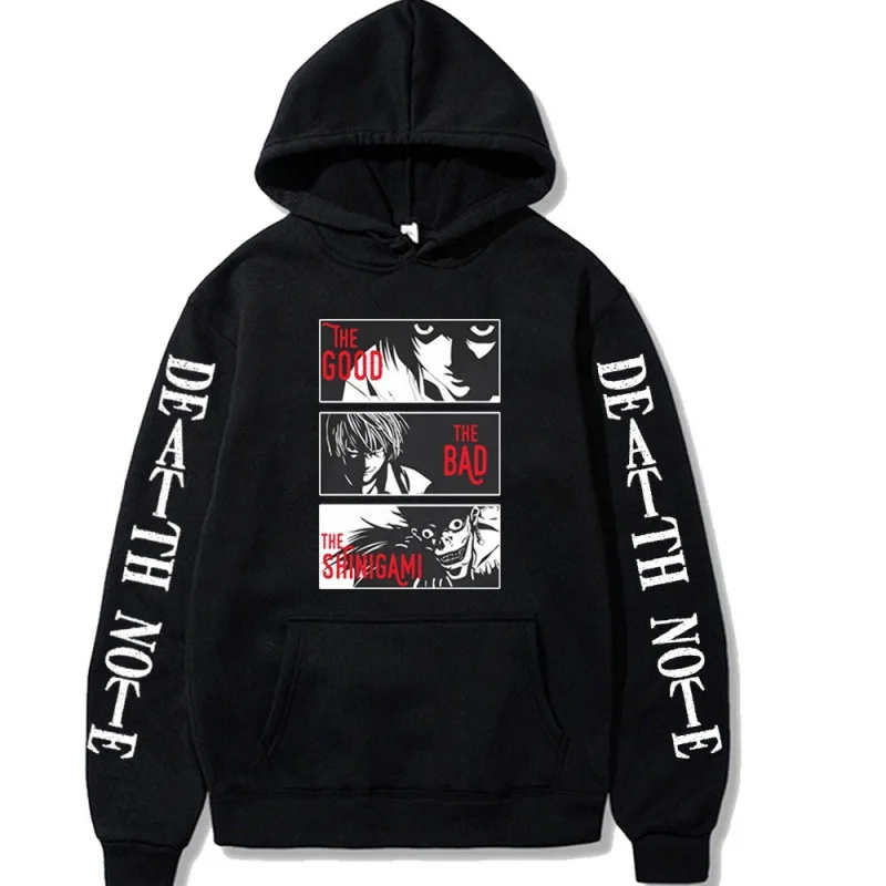 Anime Death Note Yagami Light L·Lawliet Ryuk Hoodies Funny Cartoon Graphic Printing Streetwear Men Harajuku Unisex Sweatshirts