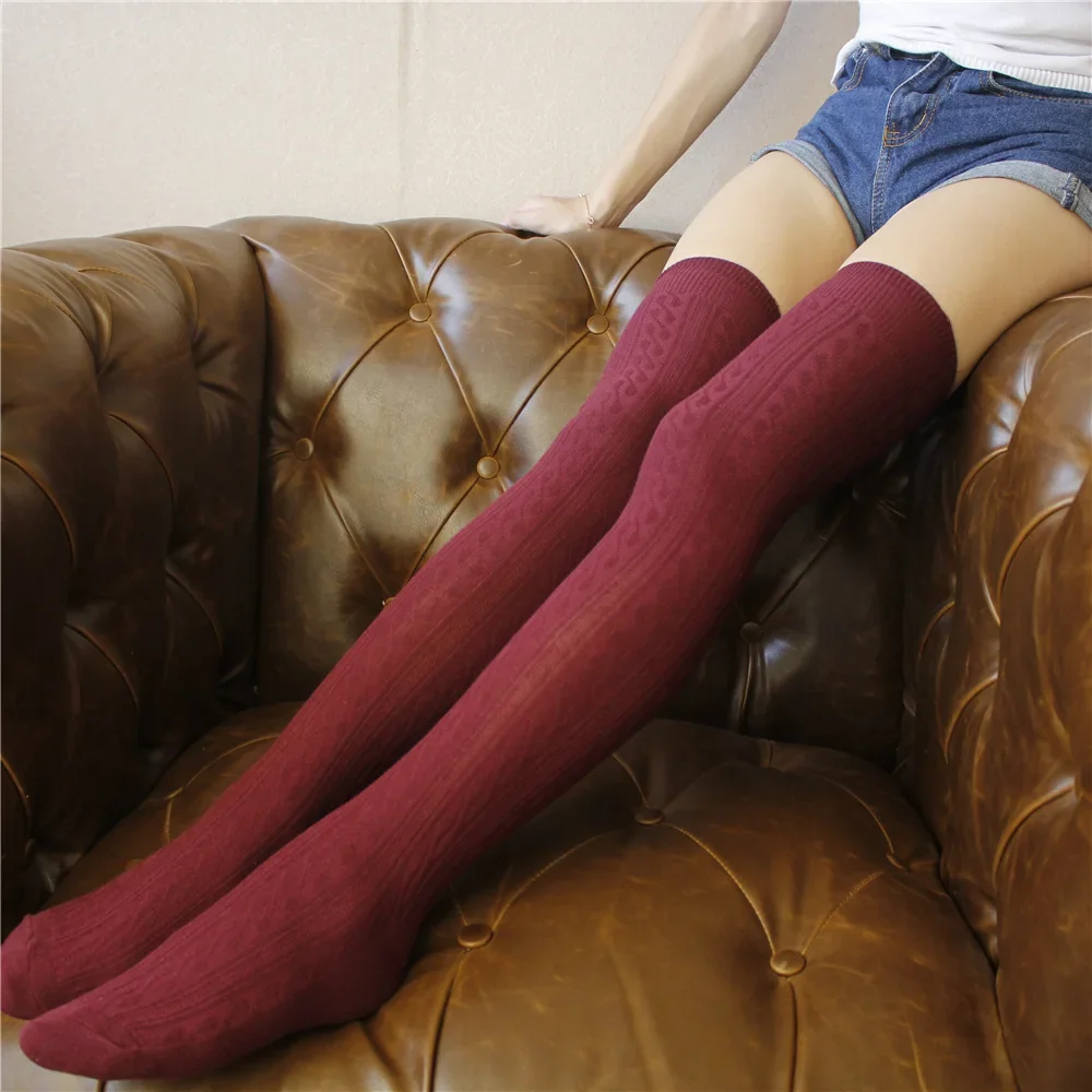 New Knee Length Long Tube Autumn and Winter Cotton Pile Socks