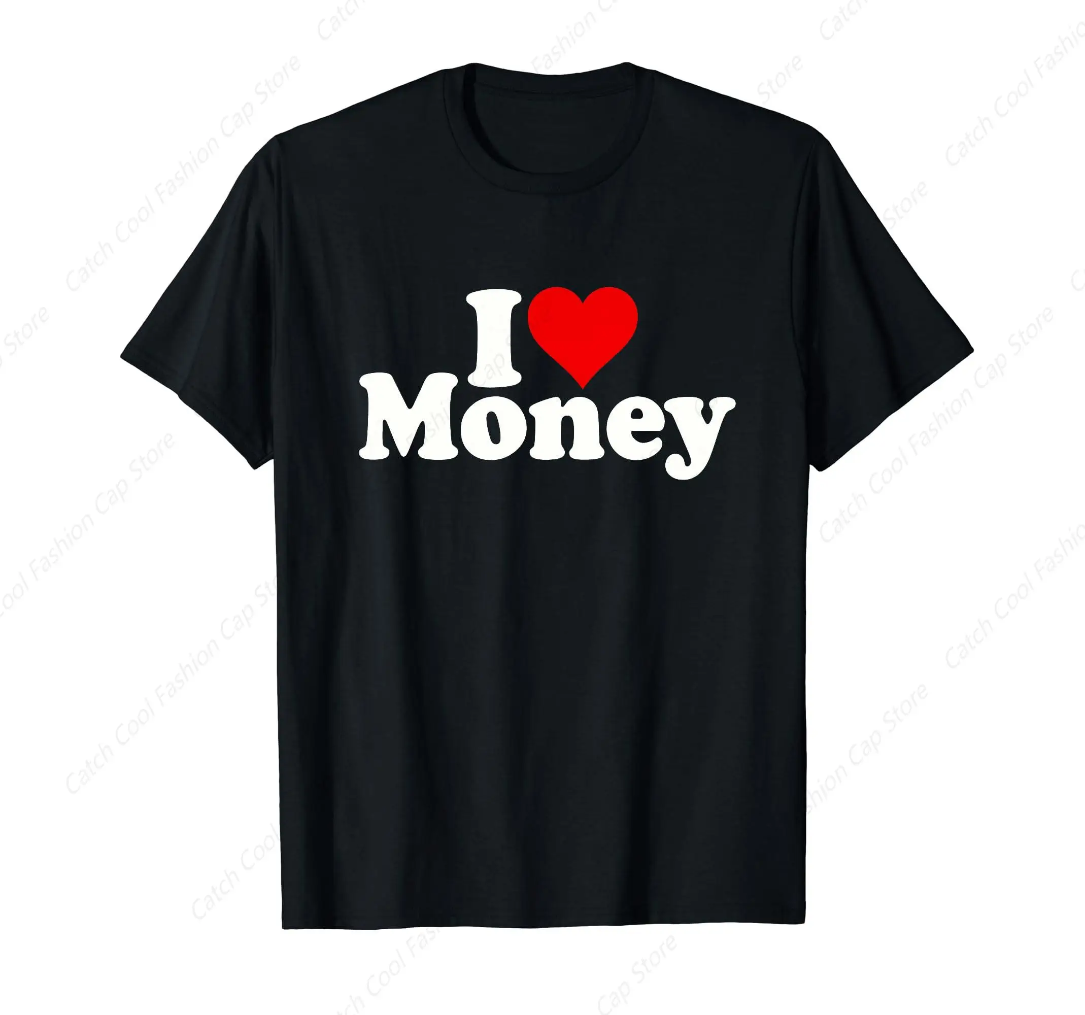 

Футболка I Love Money Мужская Спортивная, винтажный Подарочный топ в стиле ретро, хлопковая повседневная одежда с круглым вырезом и коротким рукавом
