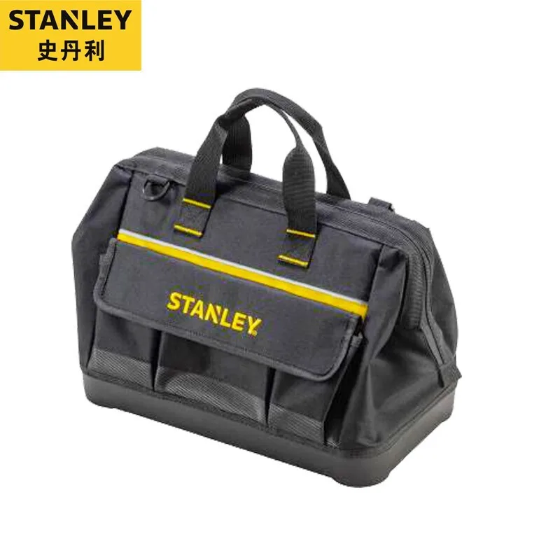 STANLEY 1-96-183-23 ESSENTIAL Plastic Bottom Tool Carrying Bag Large Capacity Storage Bag Repair Hard Bottom Electrician's Bag