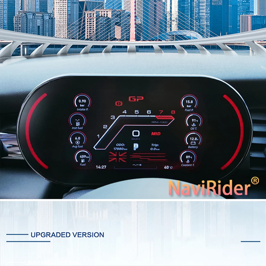 Nuevo instrumento LCD de coche para Bmw Mini R56 R60 2007-2023 velocímetro instrumento actualización inteligente Panel de instrumentos de pantalla grande