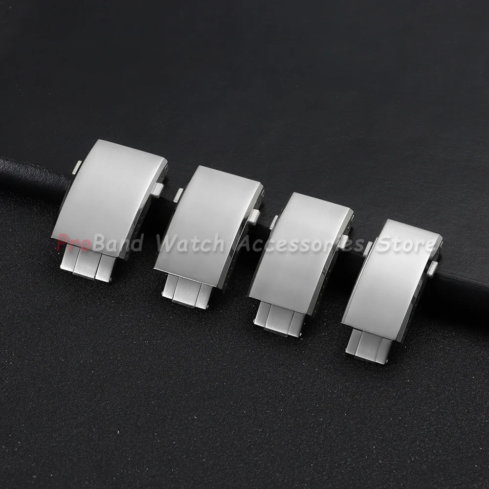 Adjustable Folding Buckle Extendable Clasps Luxury 316L Solid Stainless Steel Watch Buckle 14/16/18/20/22mm Premium Metal Button