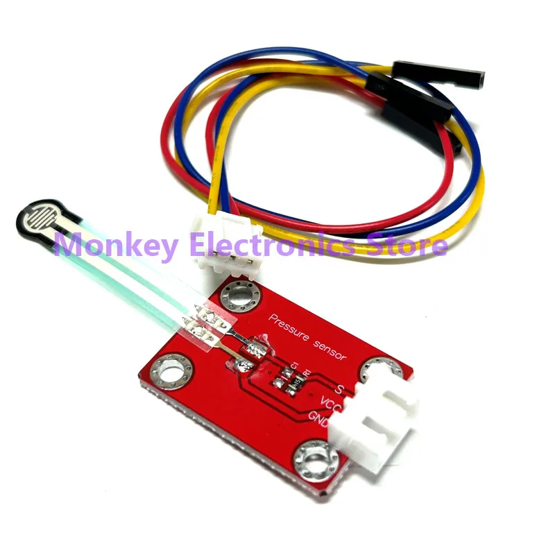 Resistive thin-film pressure sensor module with anti-reverse plug interface with 3p cable for microbit development