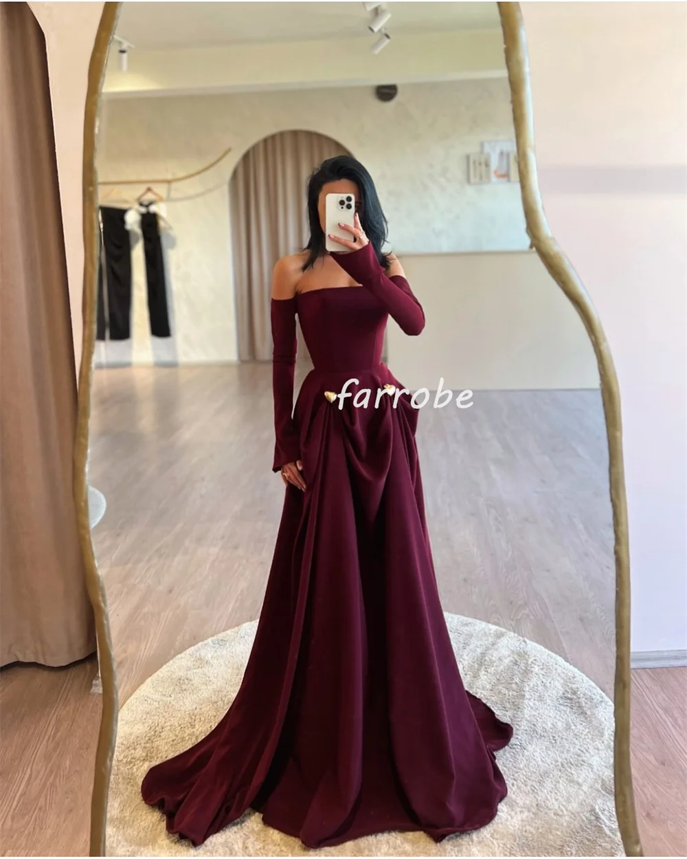 Customized Matching Classic Pleat Draped Rhinestone A-line Off-the-shoulder Long Dresses Bespoke Occasion Dresses Exquisite