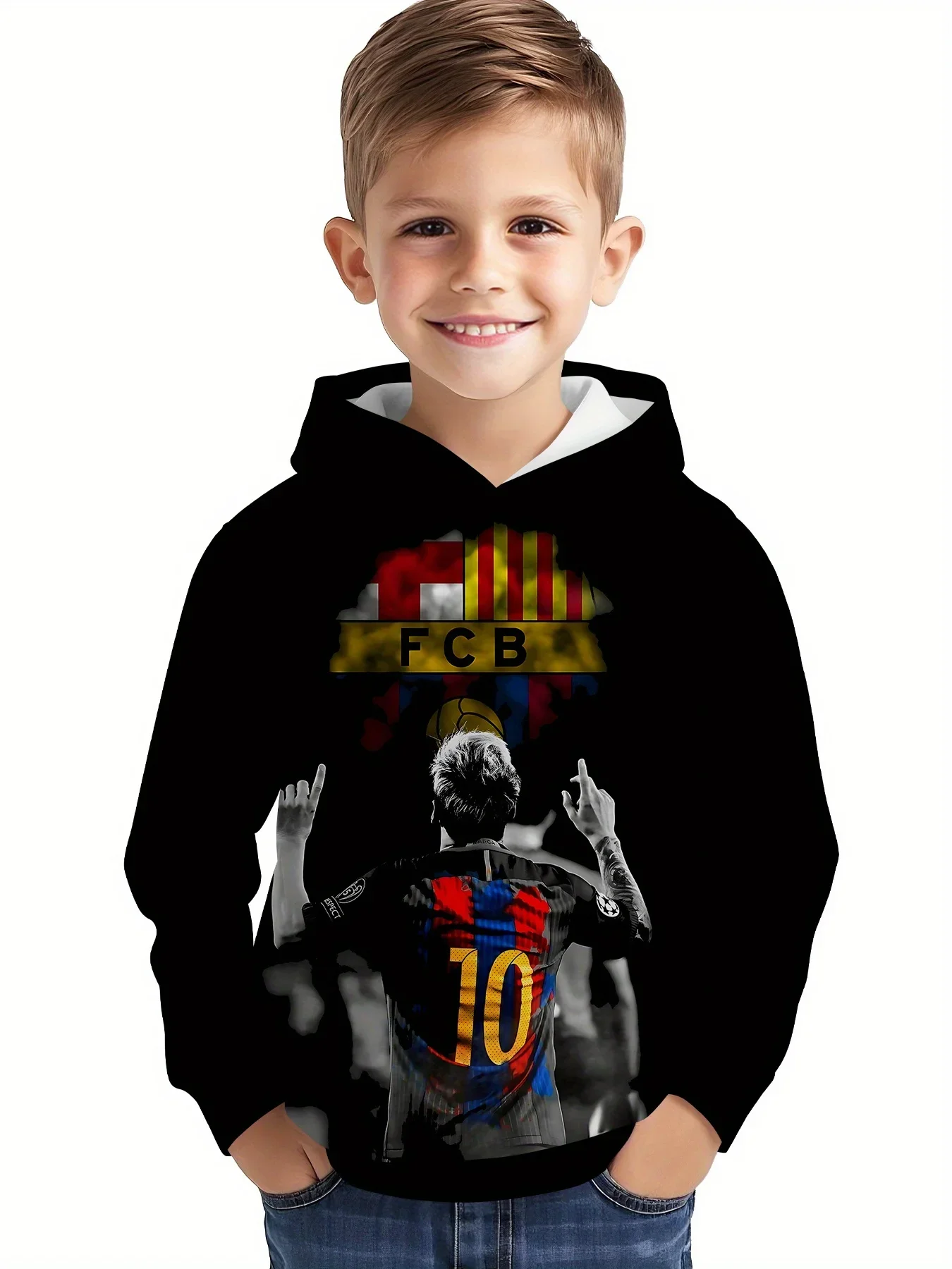 قمصان كرة قدم مطبوعة ثلاثية الأبعاد، وبلوزات للمشجعين، وملابس الأطفال والوالدين والطفل، وهوديس فضفاضة لكل من الرجال والنساء #1