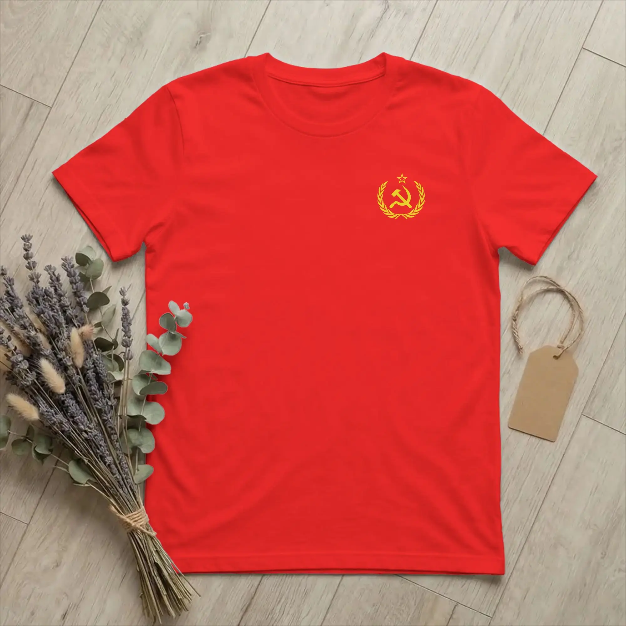 Men's Hammer Sickle Soviet Union CCCP T Shirt USSR Russian 100% Cotton Top Short Sleeve Round Collar Tee Shirt Plus Size T-Shirt