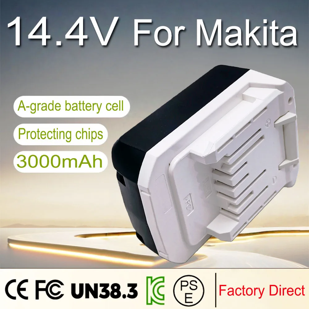 14.4V 3000mAh Li-ion Battery For Makita BL1415G BL1413G BL1460G DC18WA UH480D UH520D UM165D UR140D Power Tools