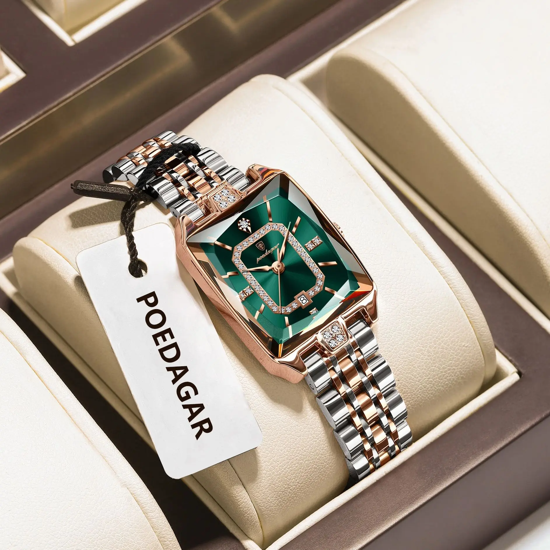 POEDAGAR Top Luxury Women Wristwatch Date Waterproof Stainless Steel Trendy Ladies Watch Elegant Fashion Quartz Women's Watches