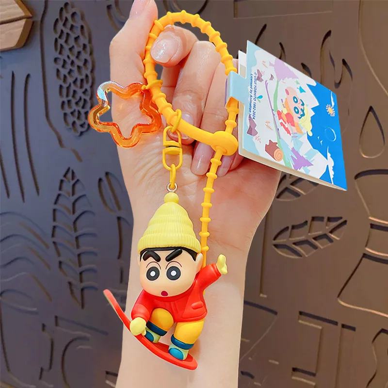 

Kawaii for Crayon Shin-chan Keychain Anime Cartoon Pendant Female Couple Bag Car Key Chain Accessory Birthday Gift