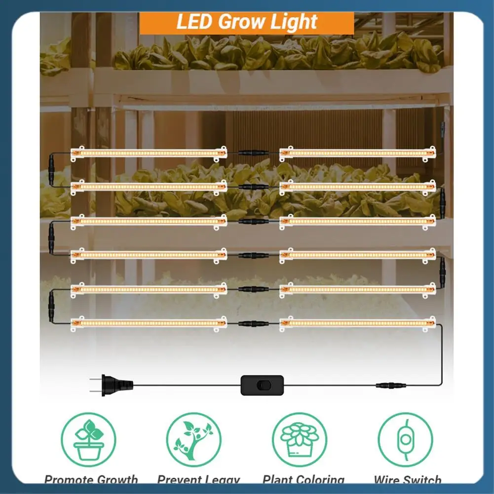 

AB02 LED Grow Light Strip 50Cm For Indoor Flower Rack Plants Growing Full Spectrum Lamp EU Plug