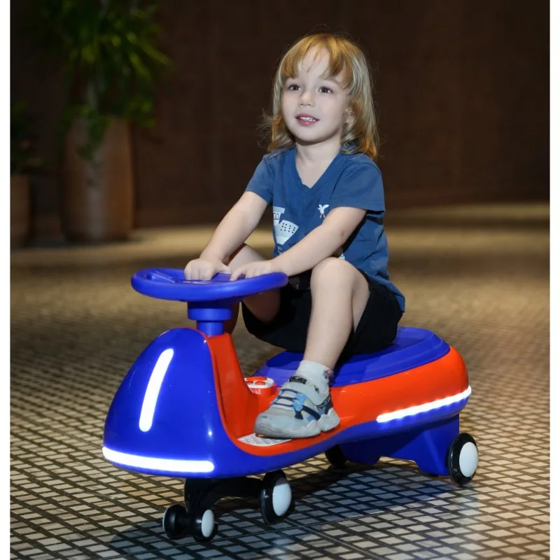 Carro de balanço infantil com volante, planador de plástico colorido de brinquedo sem pedal para crianças