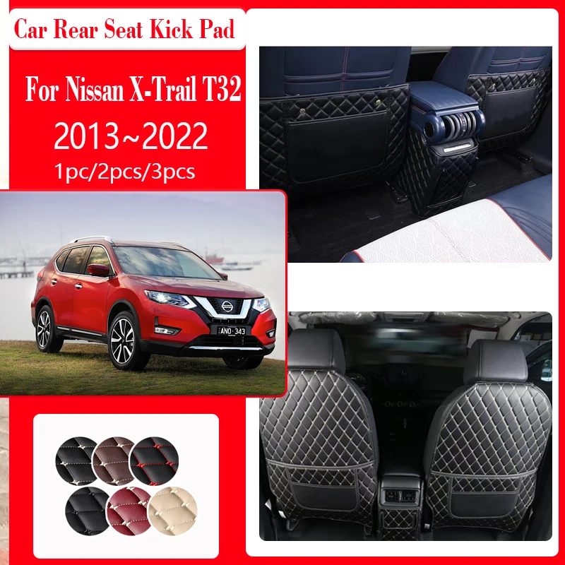 

Car Seat Kick Mat Fit For Nissan X-Trail Rogue T32 2013~2022 Anti-kick Leather Seat Back Pad Armrest Box Carpet Auto Accessories