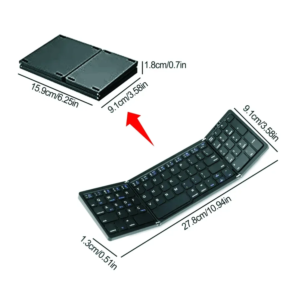 Imagem -02 - Teclado Touchpad sem Fio Bluetooth Dobramento Micro Fácil de Transportar Ios Android Windows Ipad Tablet Computador