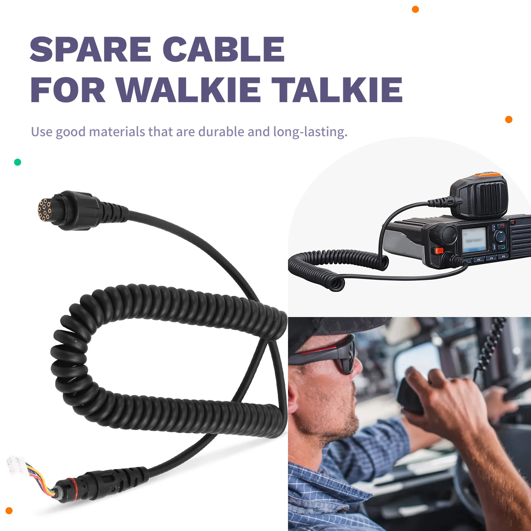 

SM16A1 Walkie Talkie Microphone Speaker Spare Cable For Hytera MD780/G MD782U Microphone Speaker Spare Cable