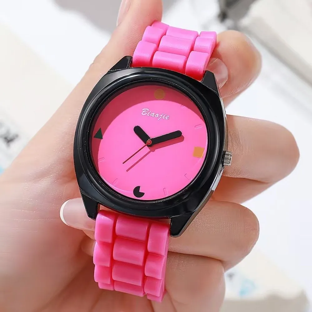 New Silicone Wrist Watches for Women Precise Colorful Quartz Watch Comfortable Circular Students Watch Friend's Birthday Gift