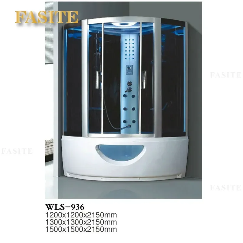 For 936 Integrated Shower Room Bathroom with Base Waterproof Mobile Tempered Glass Steam Cabin Compact Design Easy
