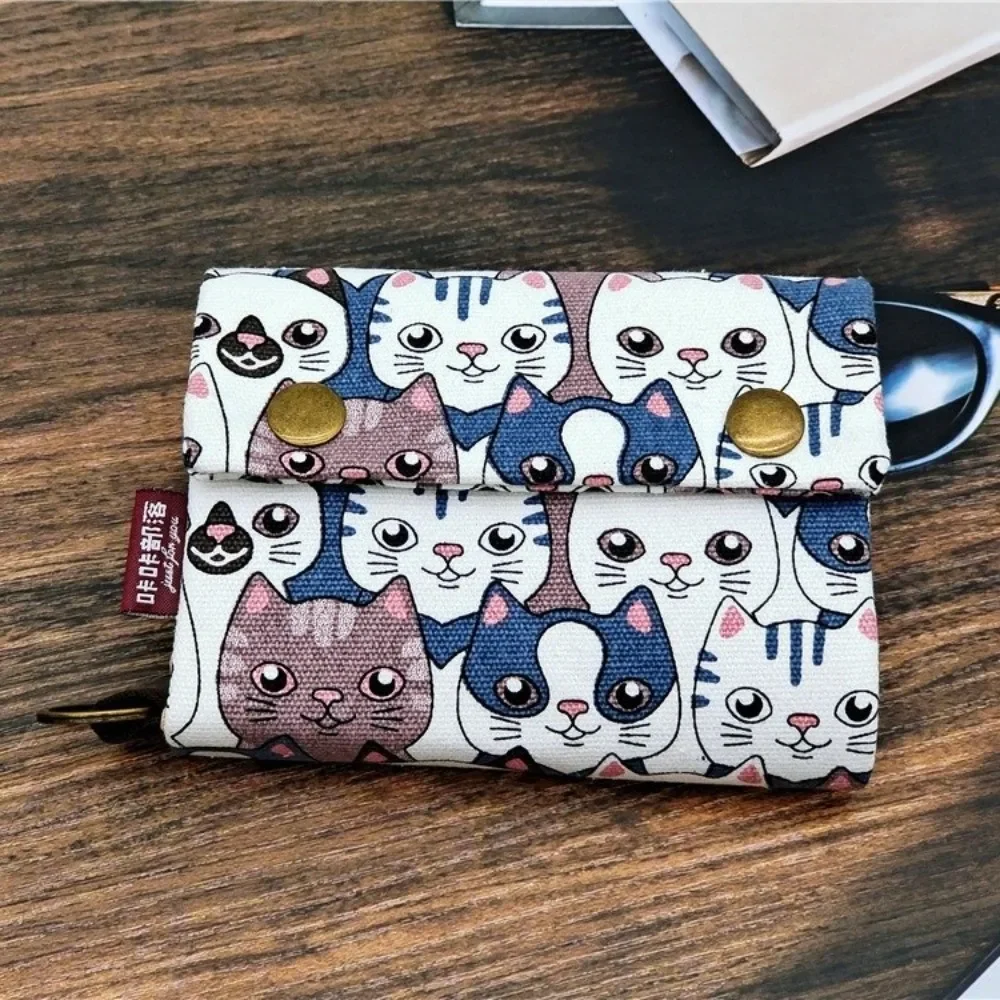 

Портативный винтажный кошелек для монет, холст, флип, кошелек с мультяшным принтом, сумка для хранения на молнии, сумка для ключей для женщин и мужчин