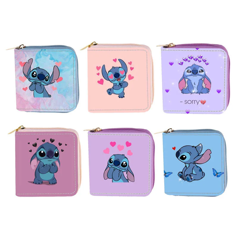 

6pcs/lot Kawaii Stitch Pencil Case Cute Disney Wallet Coin Purse Stationery Pouch Office School Supplies