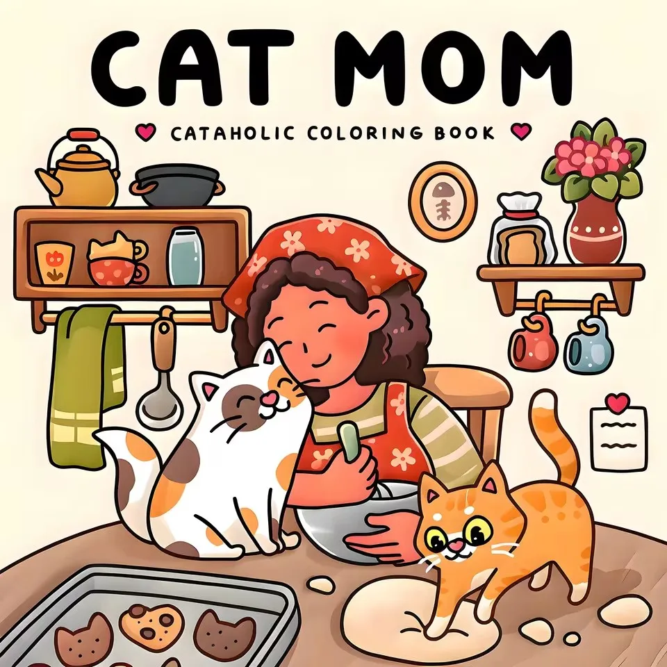 CAT MOM Coloring Book for Adults Featuring Cute Cozy Daily Activities for Relaxation (Cozy Spaces Coloring)