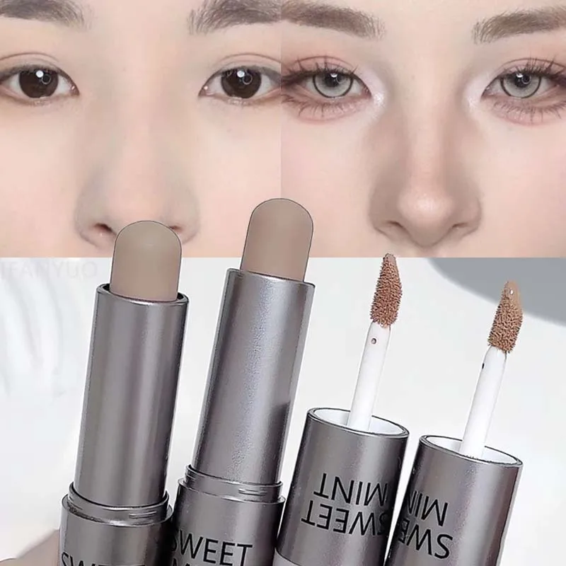 Matte Concealer Contour Stick Moisturizing Lasting Smooth 3D Nose Shadow Waterproof Face Highlight Brighten Contour Makeup Pen