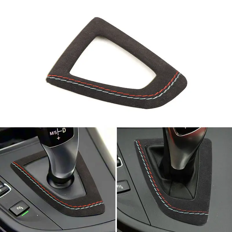 For BMW F30 F20 F10 F22 F31 F36 X5 X6 F15 F16 X3 F25 Car ABS + Suede Leather Accessories Gear Shift Base Cover Interior Trim