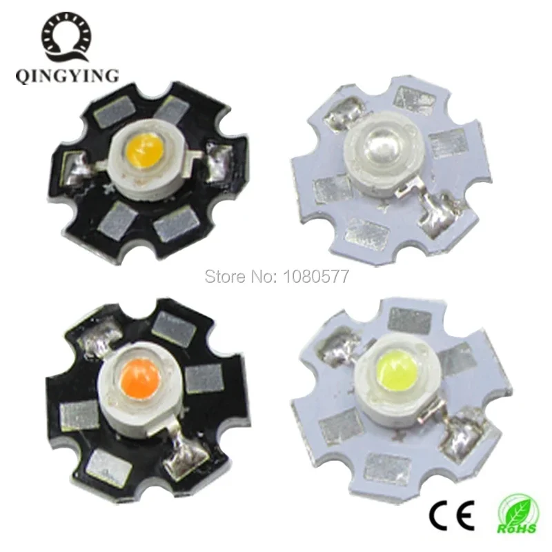 10 szt. Koraliki o wysokiej dioda LED dużej mocy 1W 3W pełne spektrum białe ciepłe białe zielone niebieskie głębokie czerwone 660nm błękit królewski z 20mm czarnym gwiazda PCB