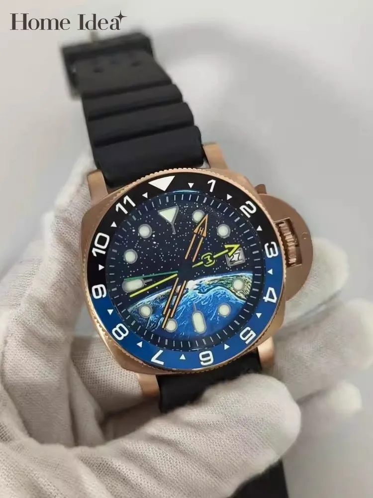 Mens Stainless Steel Mechanical Watch Designer Luminous Silicone Rubber Strap Needle Buckle New Fashion Men Casual Wristwatch