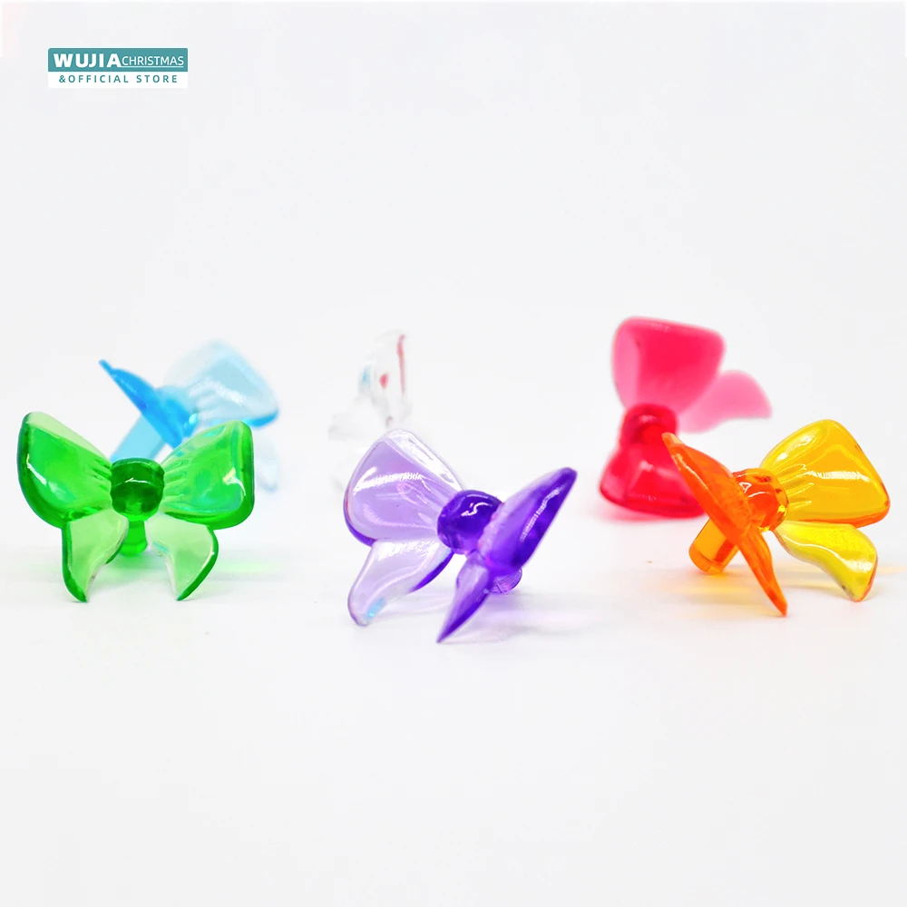 50pcs Ceramic Christmas Tree Replacement Lights Bulbs Lights Medium MultiColor Butterflies/Bowknot Peg Country Art Noël Supplies