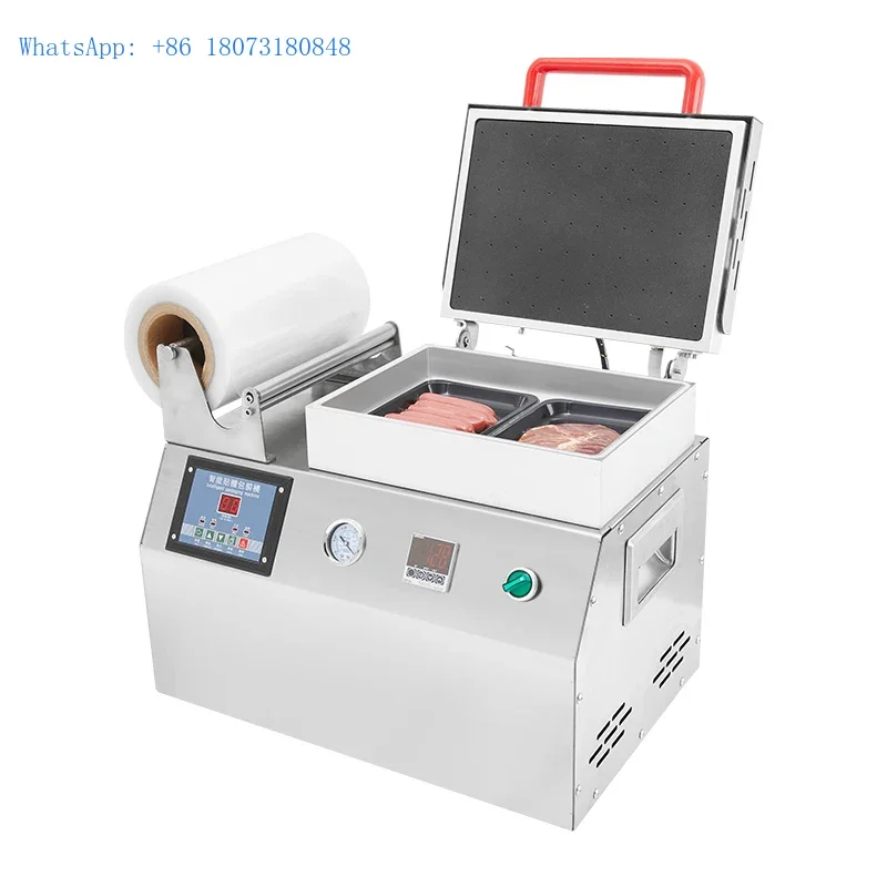 

Small Manual Packaging Sealer Tray Sealing Machine Food Plastic Containers Vacuum Skin Packing Machine