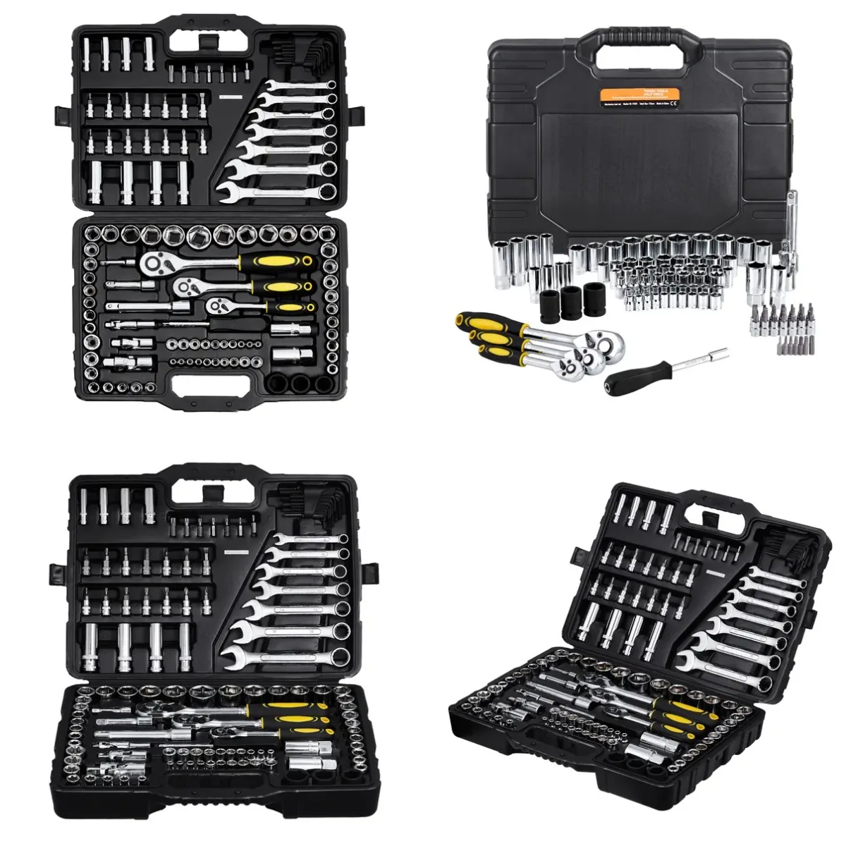 121-Piece Mechanics Tool Set, 1/4' 3/8' 1/2' Drive Sockets, SAE and Metric Mechanic Tool Kit with Bits, Wrenches, Ratchet Handle