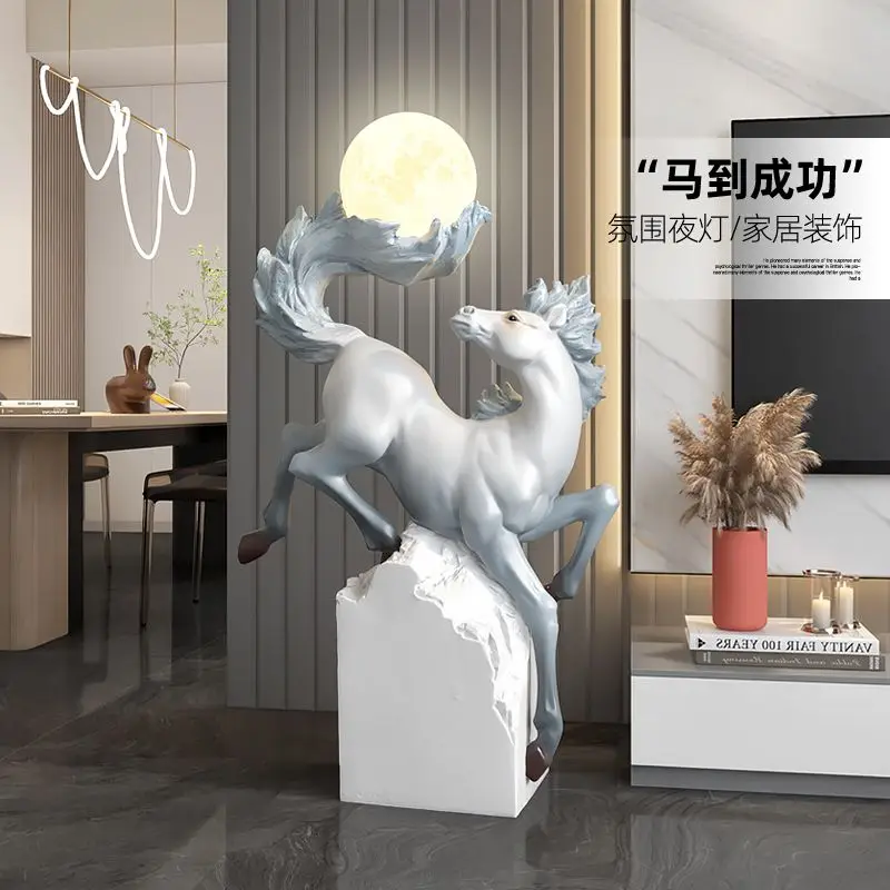 Palm tree horse to success large decorative decoration modern light luxury company office sculpture housewarming gift