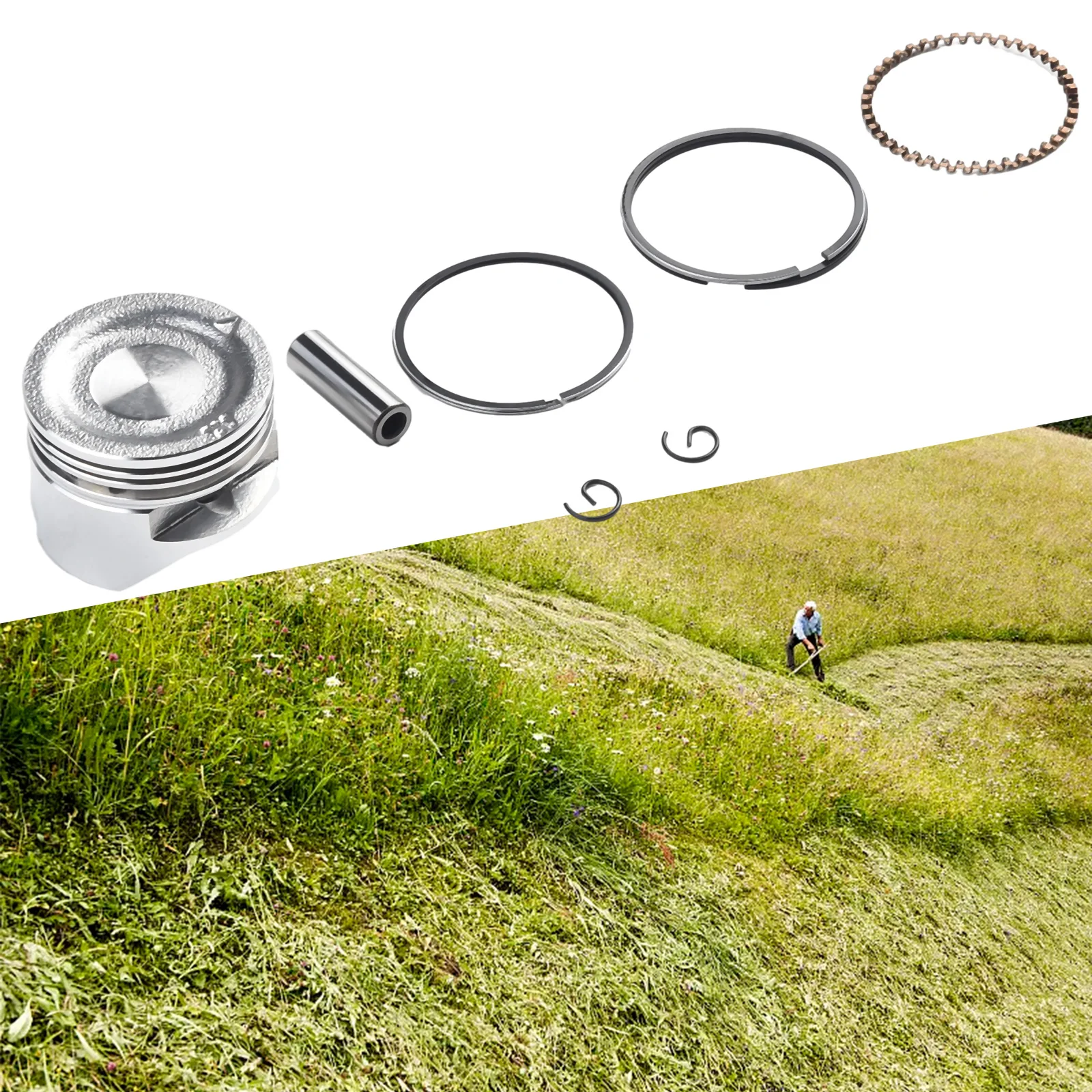 Power Tool Parts 39MM Piston Ring Set Fits GX35 GX35NT HHT35S UMK35 Brush Cutter Engine Yard, Garden Outdoor Living