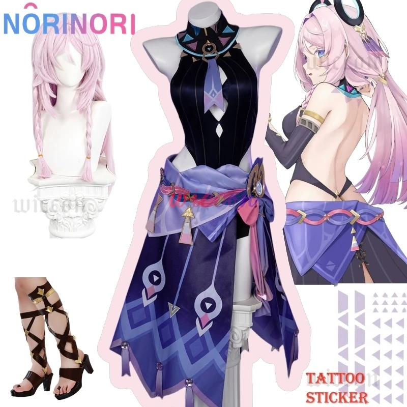 

Genshin Impact Newly Citlali Cosplay Costume Wig Tattoo Stickers Citlali Pink Purple Wig Masters Of The Night-Wind Cosplay Dress