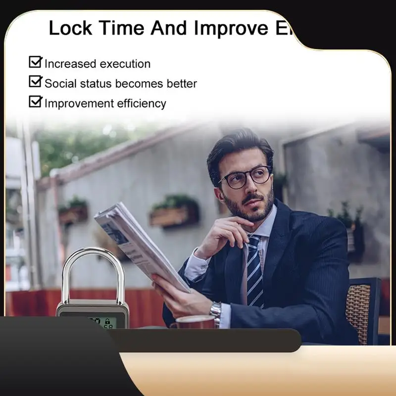 

Smart Time Lock LCD Display Electronic Timer Switch USB Rechargeable Timer Padlock Travel Electronic Timer-Silver-T44C