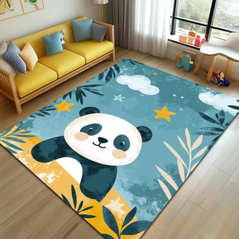 Fresh and Cute Pandas Rug for Living Room Super Soft Carpet Children Game Mat Rectangular Home Decoration Doormat Floormat