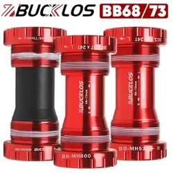 BUCKLOS BSA BB68/73 Bottom Bracket 24mm Aluminum Alloy Road Mountain Bike Bottom Bracket Sealed Bearing Threaded Bicycle BB Part