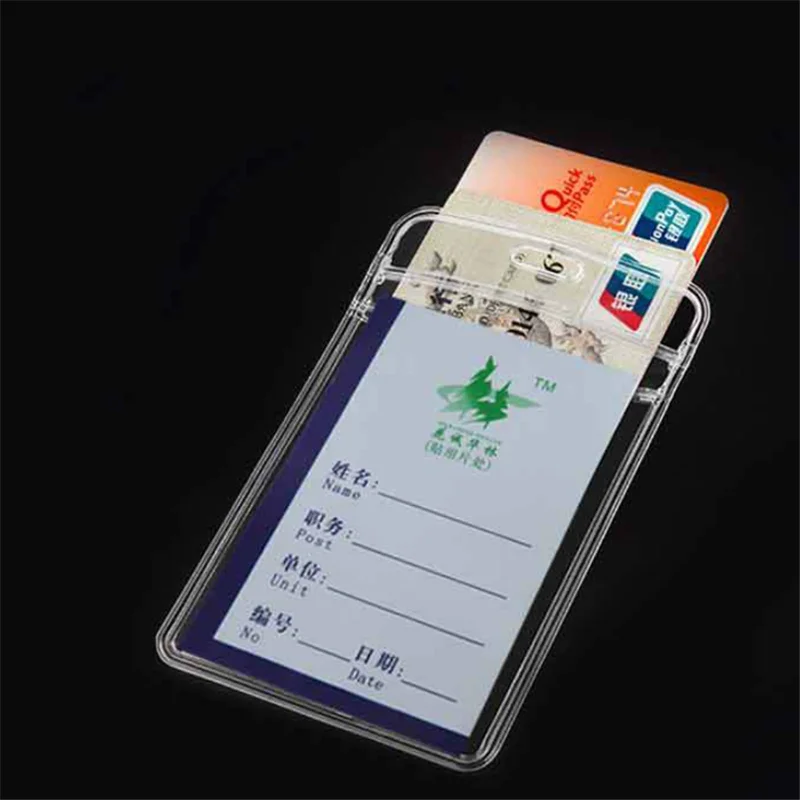 10 Stuks Waterdichte Transparante Kaarthouder Plastic Beschermhoes Business Bus Creditcard Protector Id Card Badge Houders