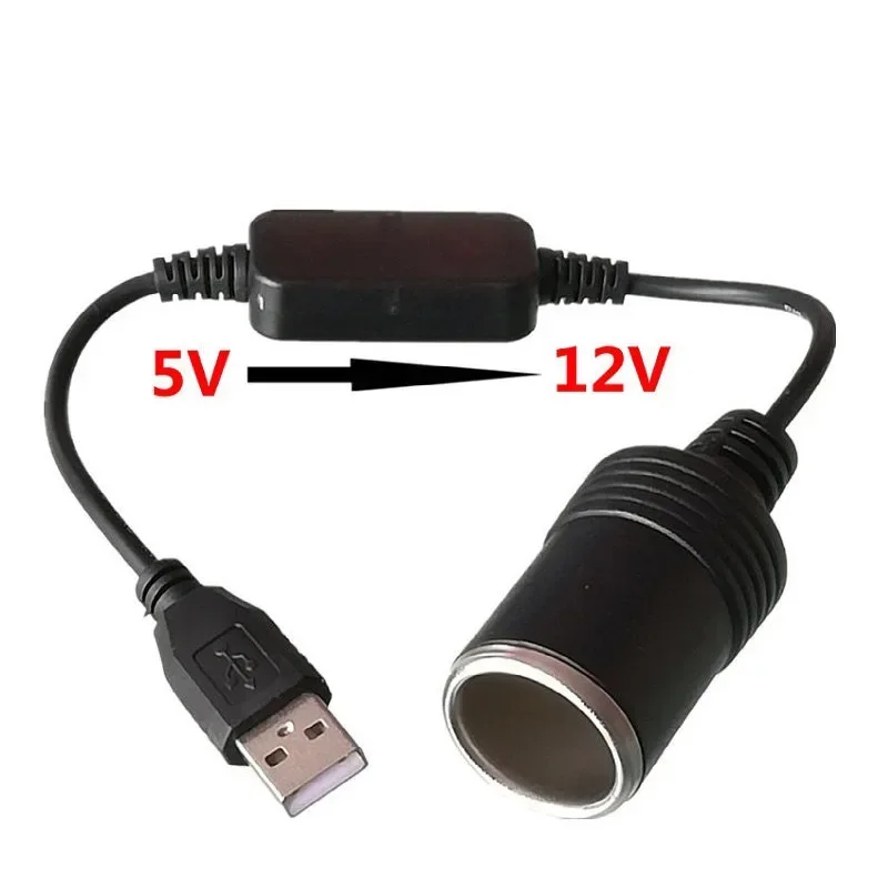 

USB 5V To 12V Cigarette Lighter Socket 2A USB Male To Female Cigarette Lighter Adapter Converter Car Electronics Accessories