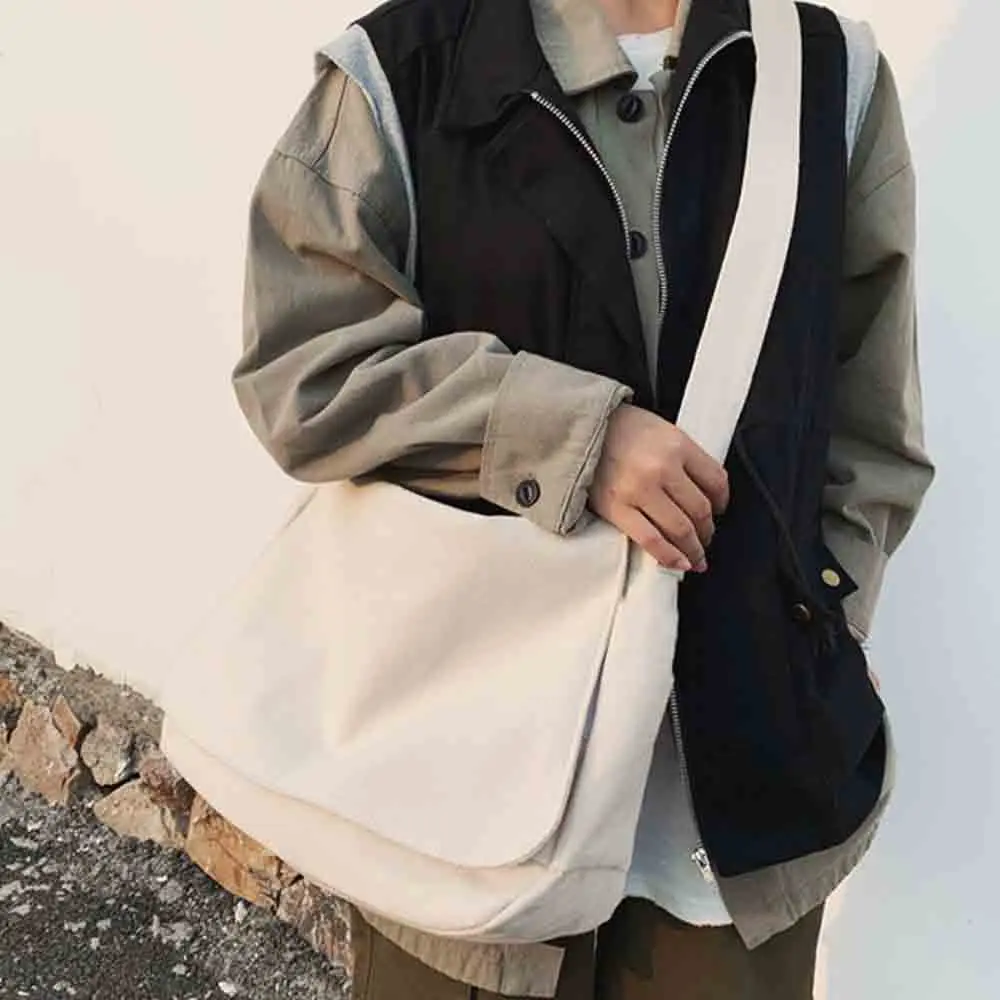 حقيبة ساعي حقيبة ساعي ياباني متعددة الوظائف بسيط للنساء الشابات نمط المحمولة واحد الكتف زهرة اللون نمط الحقائب